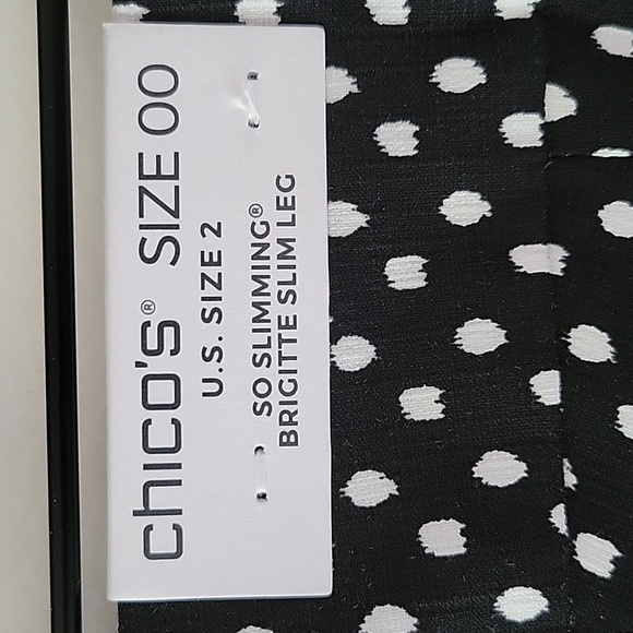 NWT Chico's Brigitte Dot Capri in Black Size 2 - Picture 4 of 7